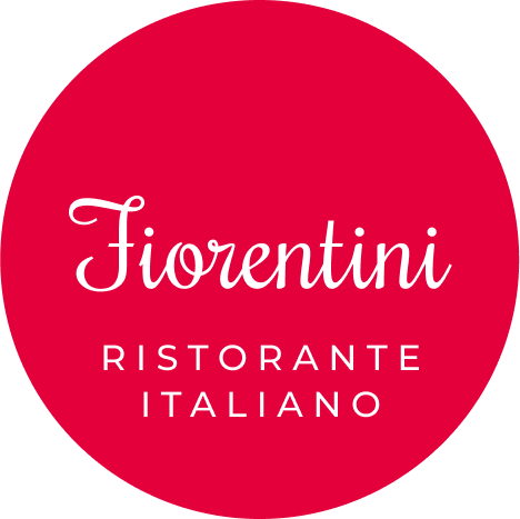 Rotes Logo mit der Aufschrift "Fiorentini Ristorante Italiano" in eleganter Schrift.